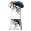 Men&#39;s Casual T-shirt Shorts Two-piece Printed Sportswear