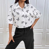 Fashion Butterfly Print Shirt Women&#39;s Clothing