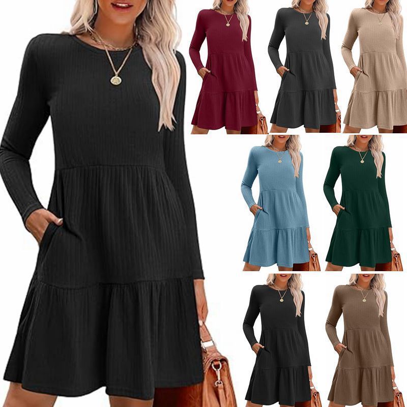 Women&#39;s Round Neck Fashion Casual Dress