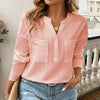 Women&#39;s Shirt V-neck Temperament Leisure Solid Color Pullover