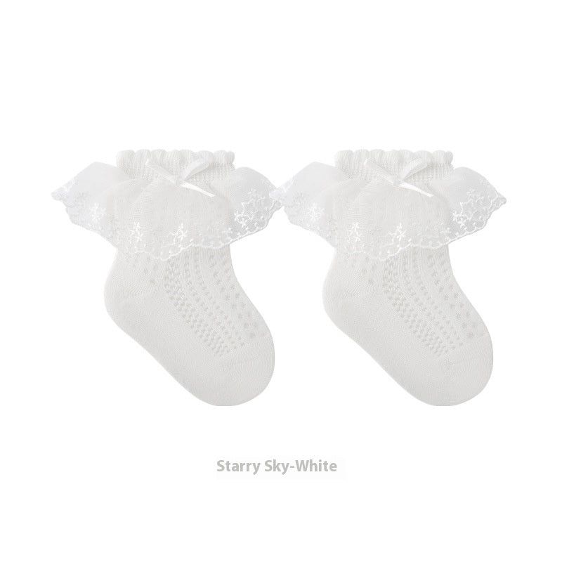 Baby Bow Princess Lace Mid-calf Socks