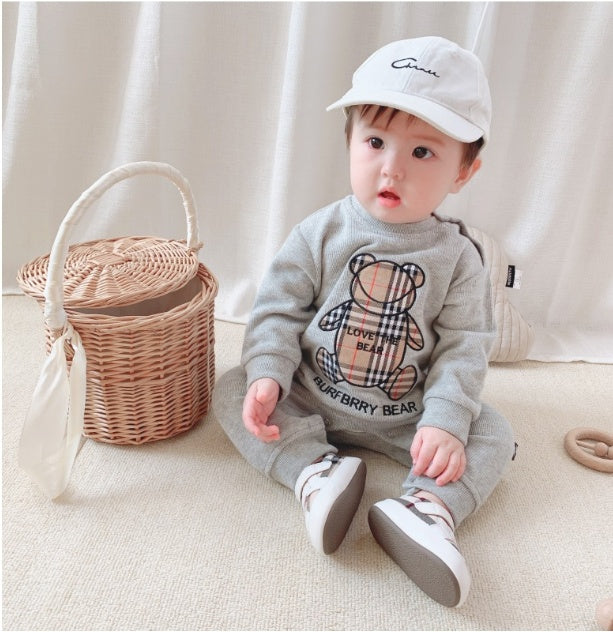 Baby Onesies Boys Baby Rompers Trendy Fans Infant Children&#39;S Wear Girls&#39; Rompers Plaid Children&#39;S Jumpsuits Bears