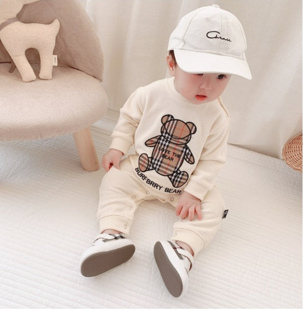 Baby Onesies Boys Baby Rompers Trendy Fans Infant Children&#39;S Wear Girls&#39; Rompers Plaid Children&#39;S Jumpsuits Bears