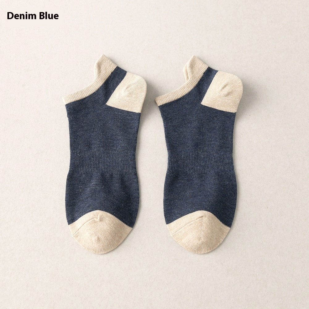 Combed Cotton Bottom Sweat-absorbing Deodorant Anti-ankle Socks Low-cut Men&#39;s Retro Waist