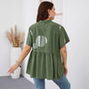 Women&#39;s Slim-fit Ruffled Short-sleeved Shirt