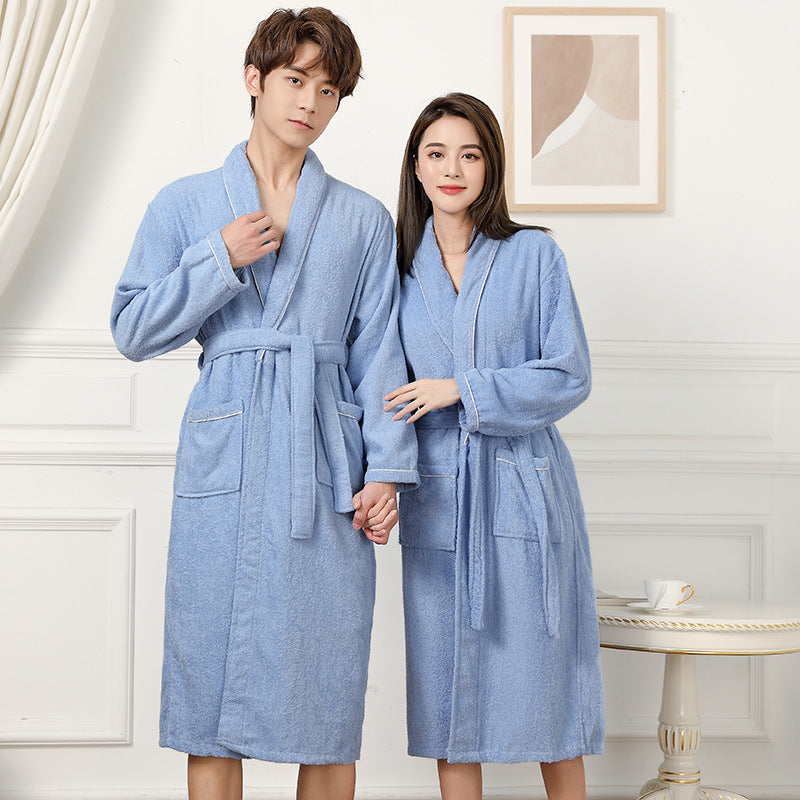 Towel Material Bathrobe Men&#39;s And Women&#39;s Pajamas