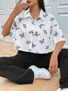 Fashion Butterfly Print Shirt Women&#39;s Clothing