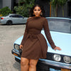 Diagonal Collar Off-shoulder High Waist Slimming A- Line Dress