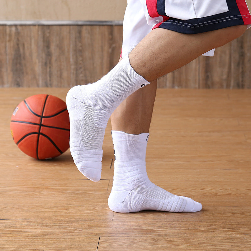 Running Socks Men's Basketball Stockings Thick Towel Bottom Terry-loop Hosiery