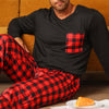 Ice Silk Long Sleeve Long Pants Men&#39;s Pajama Set