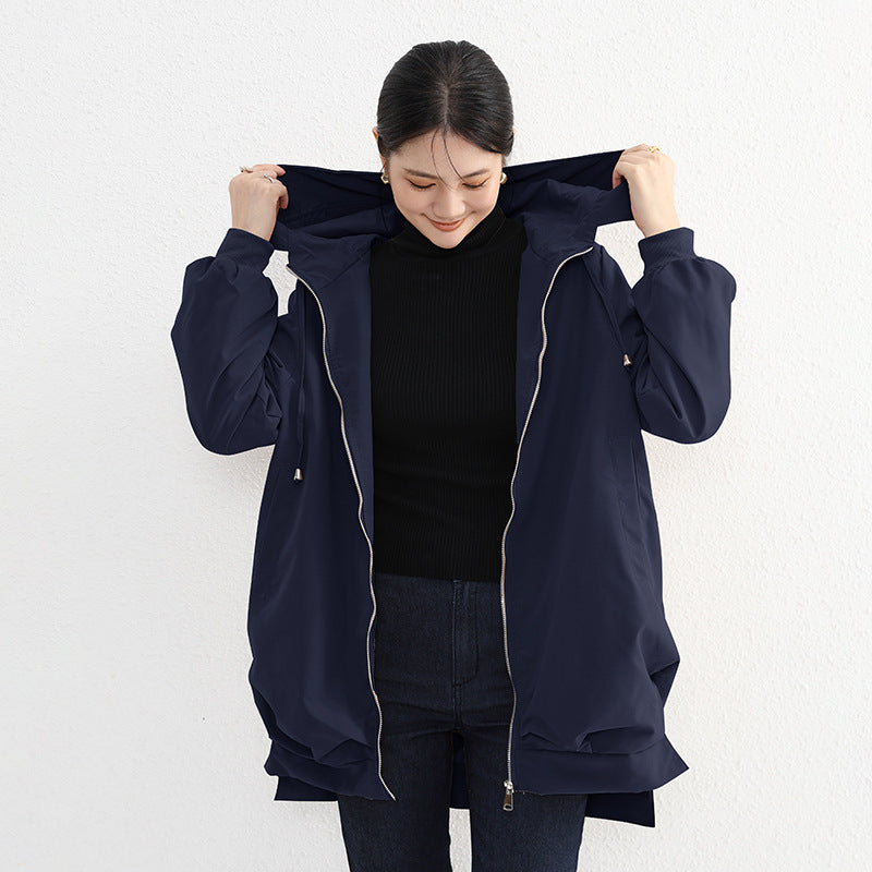 Short Front And Long Back Elegant Trench Coat Pockets