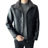 Hong Kong Style Velvet Padded Plus Size Men&#39;s Leather Jackets