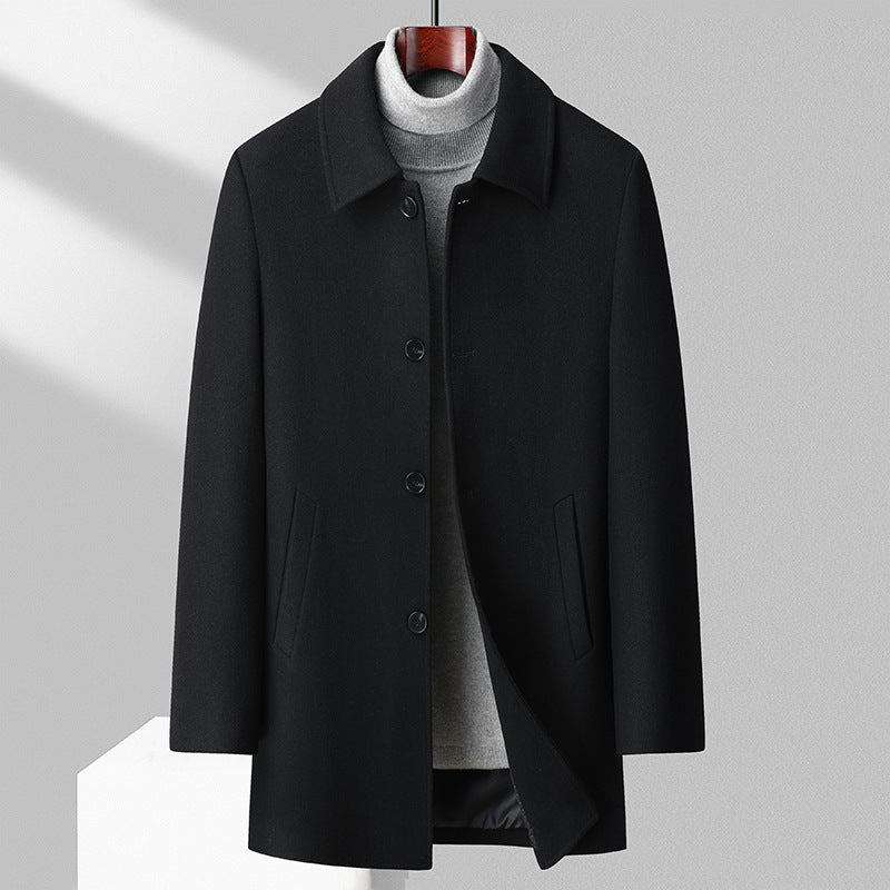 Men&#39;s Wool Reversible Woolen Coat Men&#39;s