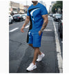 Men&#39;s Casual T-shirt Shorts Two-piece Printed Sportswear