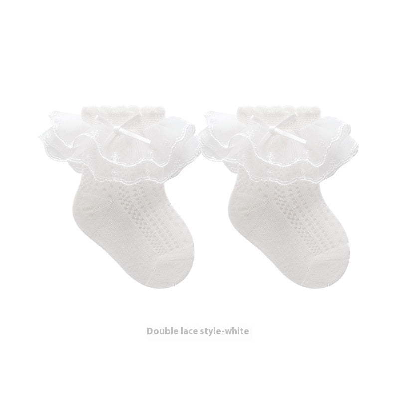Baby Bow Princess Lace Mid-calf Socks
