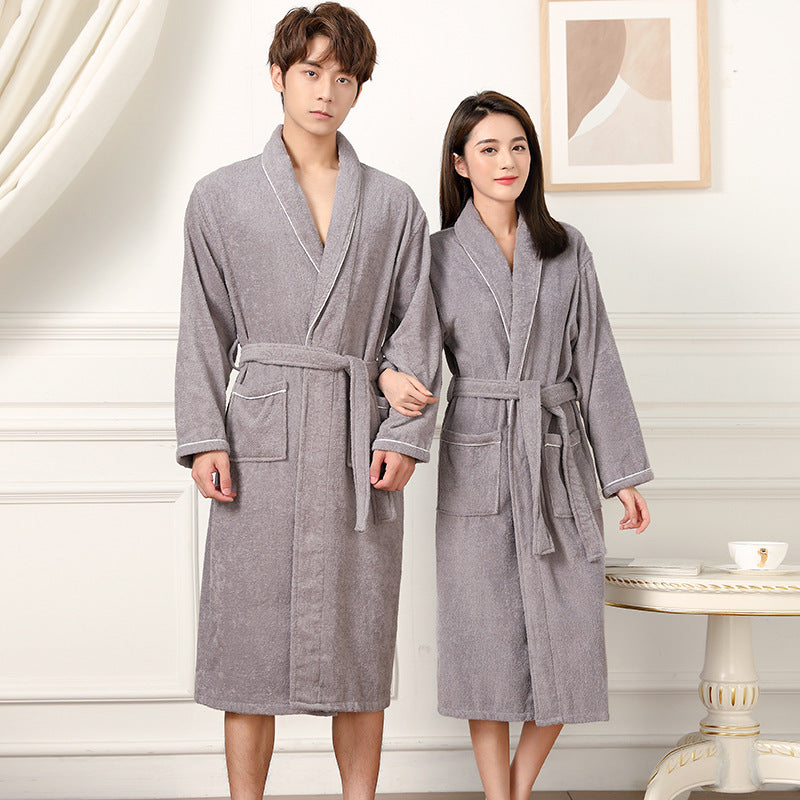 Towel Material Bathrobe Men&#39;s And Women&#39;s Pajamas