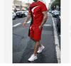 Men&#39;s Casual T-shirt Shorts Two-piece Printed Sportswear