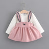 2021 autumn new Korean children&#39;s clothing, girls cute rabbit dress, baby baby princess dress 916
