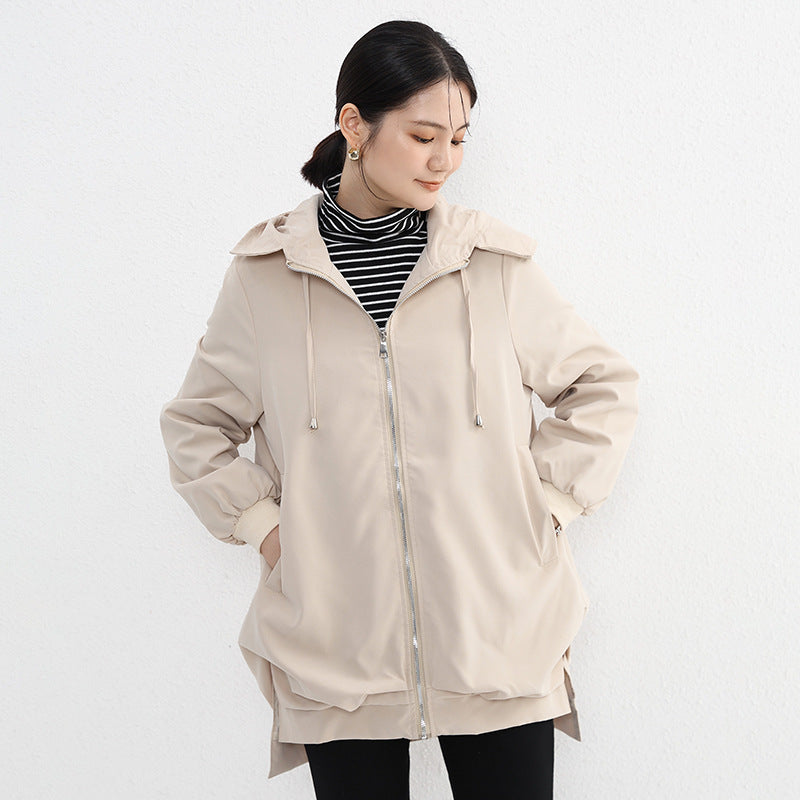 Short Front And Long Back Elegant Trench Coat Pockets