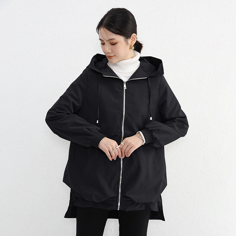 Short Front And Long Back Elegant Trench Coat Pockets