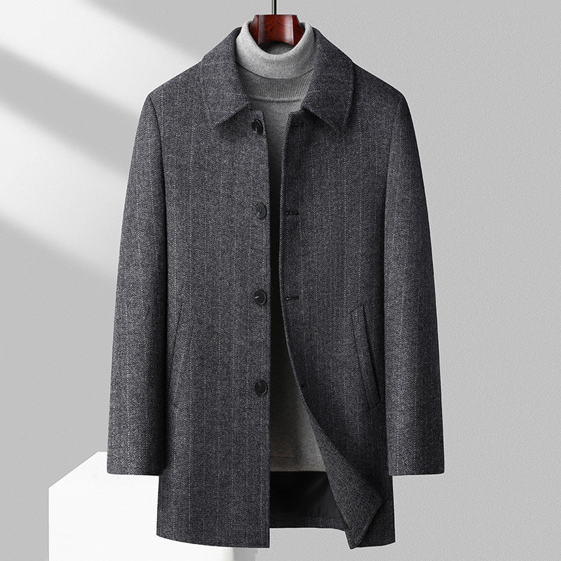 Men&#39;s Wool Reversible Woolen Coat Men&#39;s