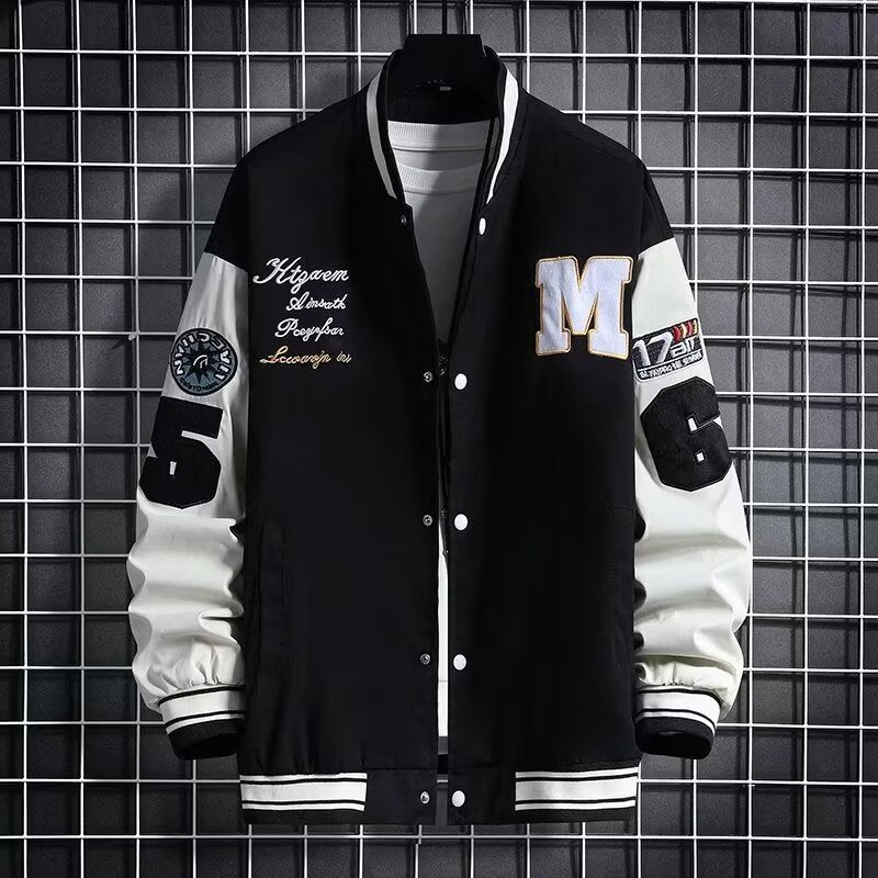 Junior High Baseball Jacket – Loose Hong Kong Style Outerwear for Teens  Trendy Hong Kong Style Baseball Jacket for Junior High Students  Loose-Fit Junior High Student Baseball Jacket – Stylish & Comfortable