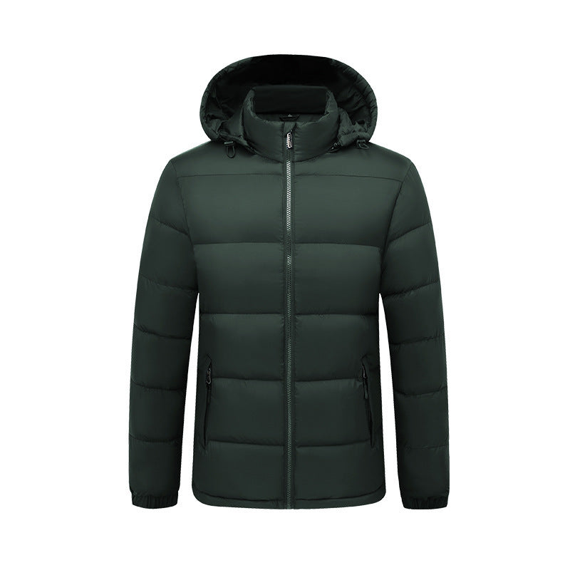 Hooded Cotton Jacket Men&#39;s Warm Quilted Jacket