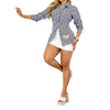 Striped Long-sleeved Shirt For Women