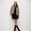 Women’s Quilted Cotton Jacket – Loose Fit Stand Collar Coat