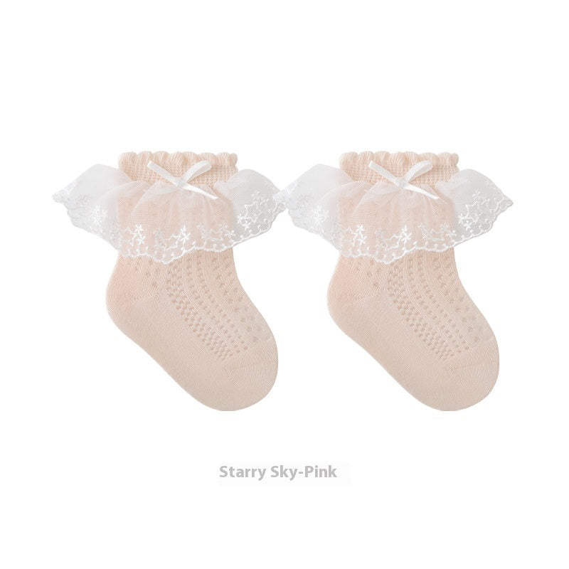 Baby Bow Princess Lace Mid-calf Socks