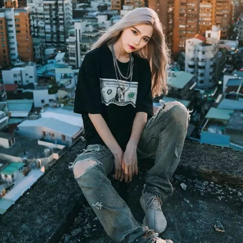 Printed top women&#39;s short sleeve T-shirt