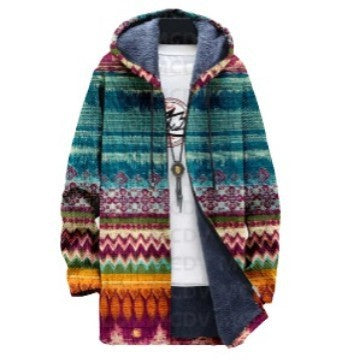 Digital Printing Plus Velvet Men’s Casual Jacket – Trendy &amp; Comfortable