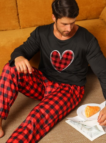 Ice Silk Long Sleeve Long Pants Men&#39;s Pajama Set