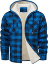 Fiorafashion Men’s Long Sleeve Hooded Plaid Coat – Fleece-Lined Winter Jacket for Casual &amp; Outdoor Wear