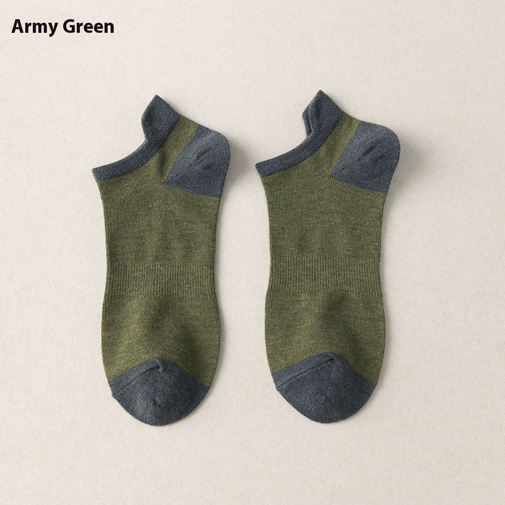 Combed Cotton Bottom Sweat-absorbing Deodorant Anti-ankle Socks Low-cut Men&#39;s Retro Waist