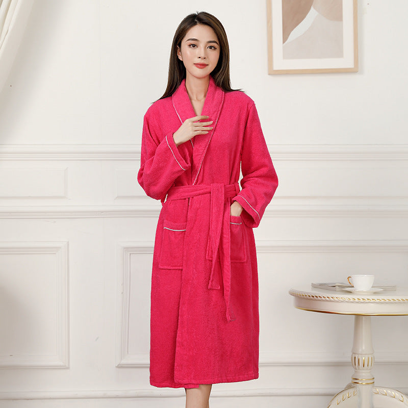 Towel Material Bathrobe Men&#39;s And Women&#39;s Pajamas