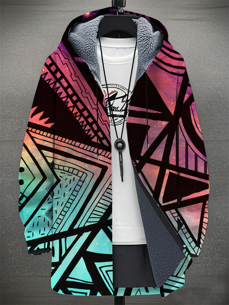 Digital Printing Plus Velvet Men’s Casual Jacket – Trendy &amp; Comfortable