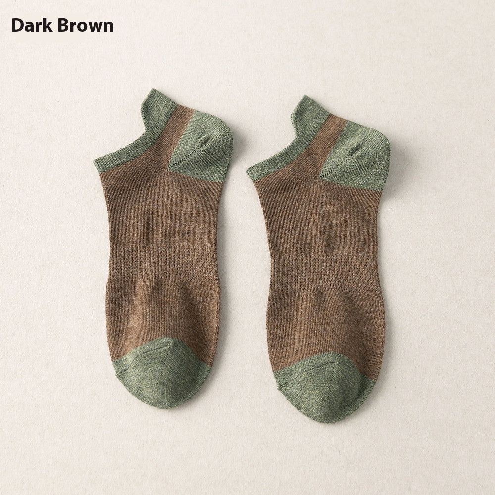 Combed Cotton Bottom Sweat-absorbing Deodorant Anti-ankle Socks Low-cut Men&#39;s Retro Waist