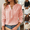 Women&#39;s Shirt V-neck Temperament Leisure Solid Color Pullover