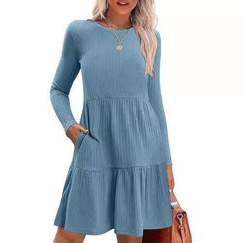 Women&#39;s Round Neck Fashion Casual Dress
