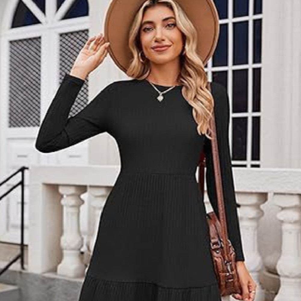 Women's Round Neck Fashion Casual Dress