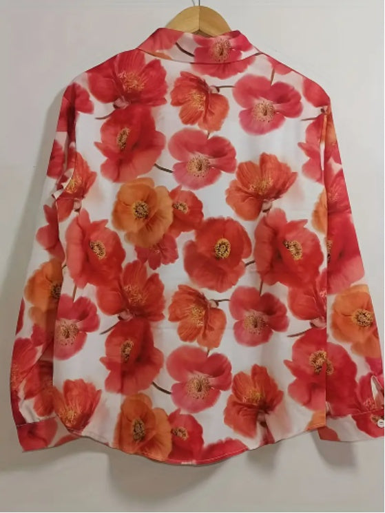 Women&#39;s Middle Eastern-Inspired Floral Print Blouse