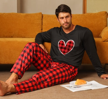 Ice Silk Long Sleeve Long Pants Men&#39;s Pajama Set