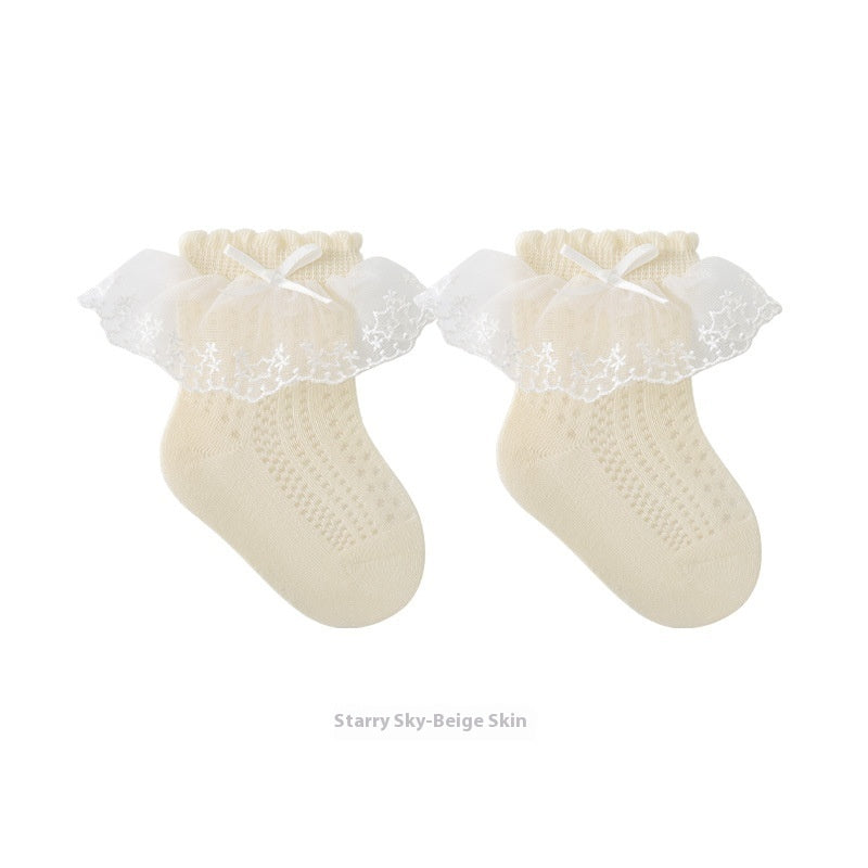 Baby Bow Princess Lace Mid-calf Socks