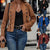 Double-row Metal Buckle Deerskin Velvet Retro Long-sleeved Coat