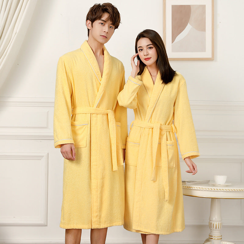 Towel Material Bathrobe Men&#39;s And Women&#39;s Pajamas