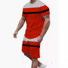 Men&#39;s Casual T-shirt Shorts Two-piece Printed Sportswear