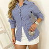 Striped Long-sleeved Shirt For Women