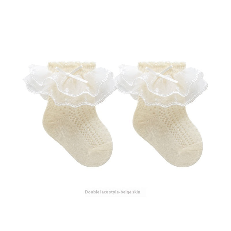 Baby Bow Princess Lace Mid-calf Socks