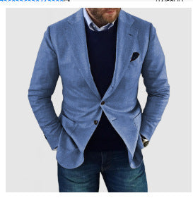 Printed Double Buckle Men&#39;s Plus Size Suit Coat